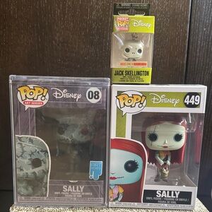 Disney Pop Vinyl Figures - Sally Set including Jack Skellington Keychain